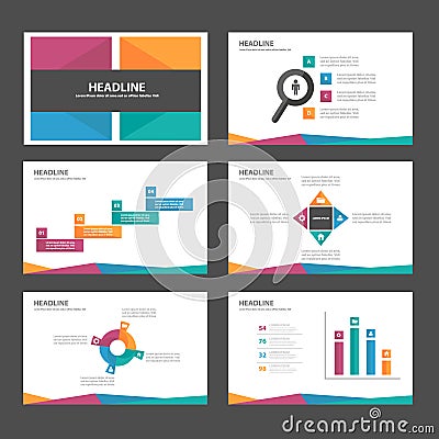 Purple blue Orange green Infographic elements icon presentation template flat design set for advertising marketing brochure flyer Vector Illustration