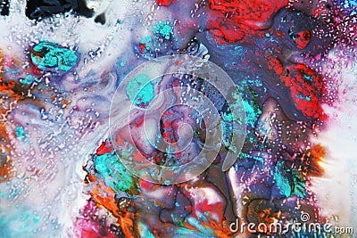 Purple blue red pink watercolor paint, soft mix colors, painting spots background, watercolor colorful abstract background Stock Photo