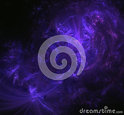 Purple blured glowing fractal background. Fantasy fractal texture. Digital art. 3D rendering. Computer generated image. Stock Photo