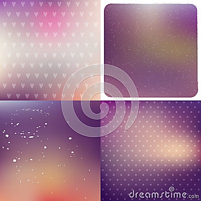 Purple blurred background set Vector Illustration