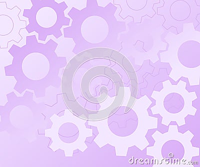 Purple blurry abstract texture with gears shapes Vector Illustration