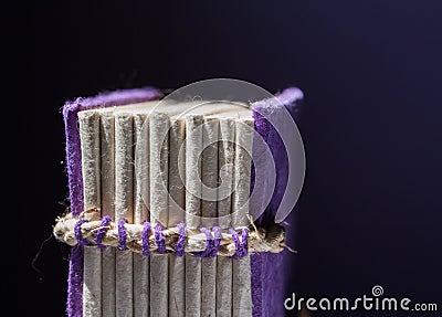 Purple book binding Stock Photo