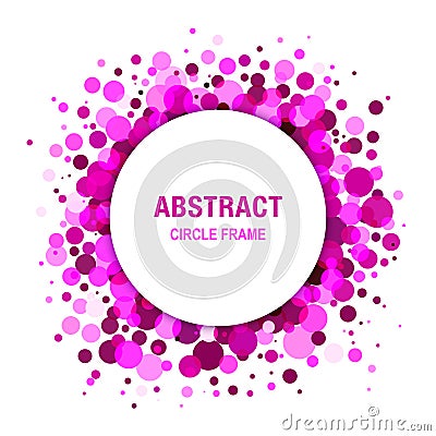 Purple Bright Abstract Circle Frame Design Vector Illustration