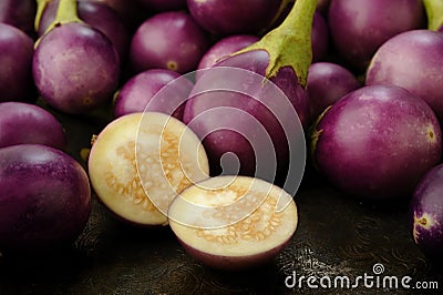 Purple Brinjal Stock Photo