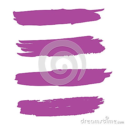 Purple Brushes Chinese. Lavender Ink Collection. Violet Stroke Freehand. Brushstroke Distress. Watercolor Chinese. Paint Splatter Stock Photo