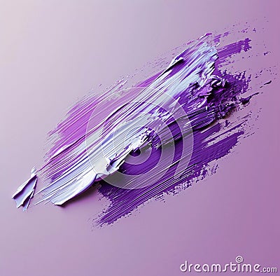 a purple brushstroke of lipstick on a lilac background, in the style of matte photo Stock Photo