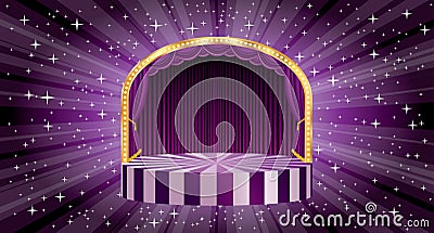 Purple burst wide stage Vector Illustration