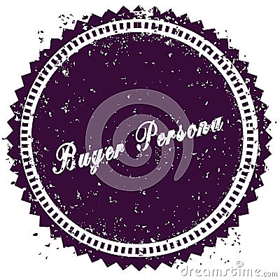 Purple BUYER PERSONA distressed stamp Stock Photo