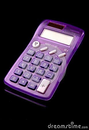 Purple Calculator Stock Photo