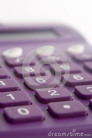 Purple Calculator Macro Stock Photo