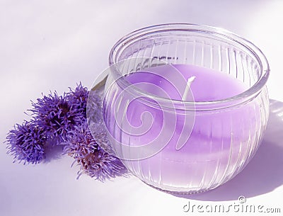 Purple candle Stock Photo