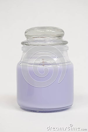 Purple candle jar Stock Photo