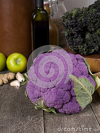 Purple cauliflower Stock Photo