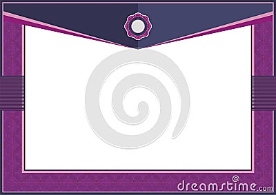 Purple Certificate or diploma template frame - border Stock Photo