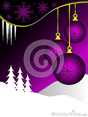 Purple Christmas Background Vector Illustration