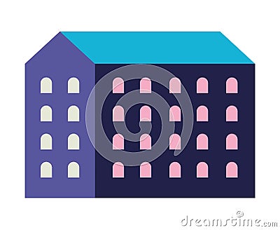 Purple city building vector design Vector Illustration