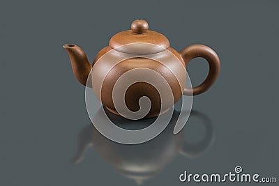 Purple Clay Teapot Stock Photo