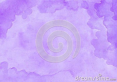 Purple cloudy rectangular watercolor gradient background. Beautiful abstract canvas for congratulations, valentines Stock Photo