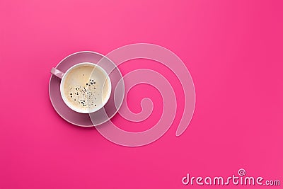 Purple coffee cup over purple background Stock Photo