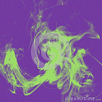 Purple color background with green smoke. magic. fire. cloud Stock Photo