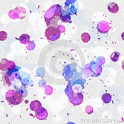 Purple color brush strokes seamless pattern Vector Illustration