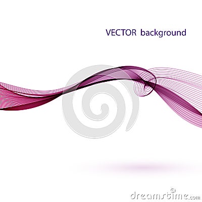Purple Color smoke wave. Transparent wave. Abstract smooth wave . Vector Illustration