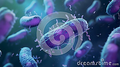 purple colored bacterium rod monoculture Escherichia coli Stock Photo