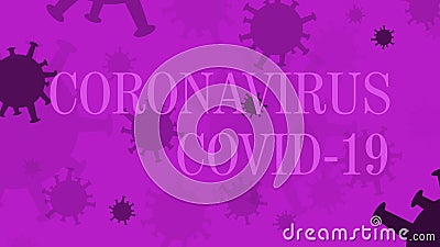 Purple coronavirus background. Abstract design Cartoon Illustration