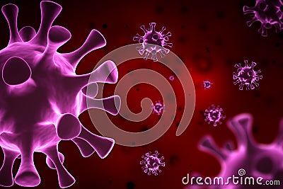 purple coronavirus disease COVID-19 infection medical illustration. Cartoon Illustration