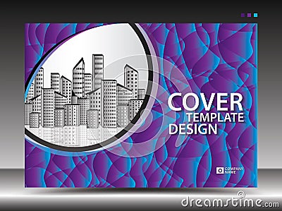 Purple cover template for advertising, industry, Real Estate, home, Billboard, presentation, brochure flyer, annual report cover Vector Illustration