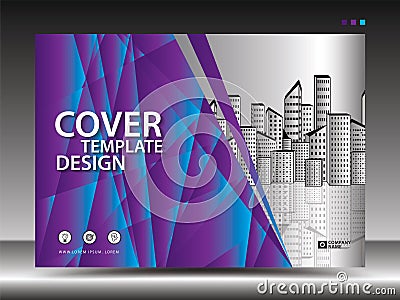 Purple cover template for advertising, industry, Real Estate, home, Billboard Vector Illustration