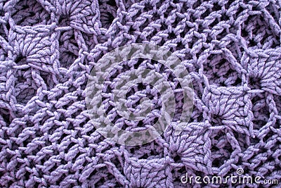 A purple crochet texture, blanket Stock Photo