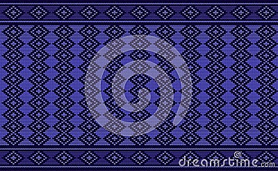 Purple Cross stitch Pattern, Zigzag Embroidery Style Background, Knitted Vector, Cloth Classic wallpaper Vector Illustration