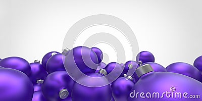 Purple 3D christmas balls tree globes on Stock Photo