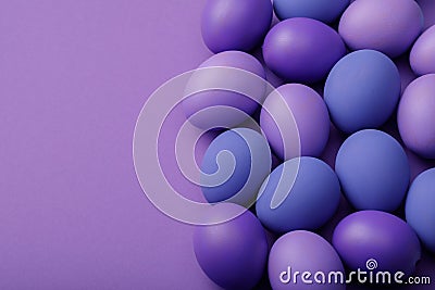 Purple easter eggs on a paper background Stock Photo