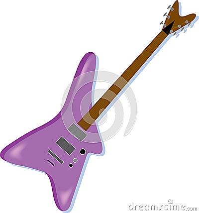 Purple Electric Guitar Vector Illustration