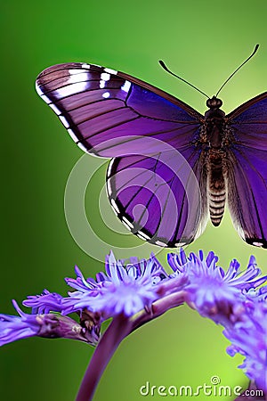 Purple Emperor Butterfly Animal. AI Generated. Cartoon Illustration