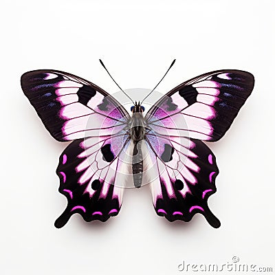 Purple Emperor Butterfly On White Background Stock Photo