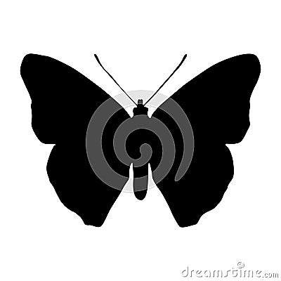 Purple Emperor Silhouette. Good To Use For Element Print Book, Animal Book and Animal Content Vector Illustration