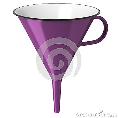 Purple enamel funnel Stock Photo