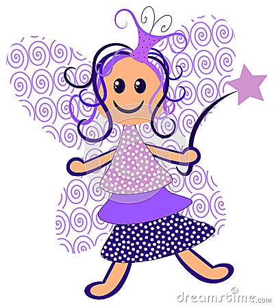 Purple Fairy Vector Illustration