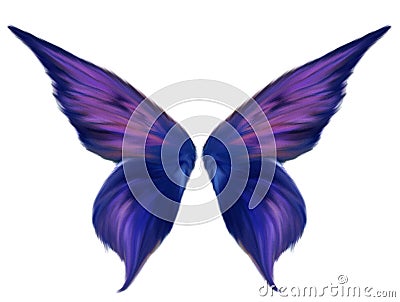 Purple Feathered Fairy Wings Stock Photo