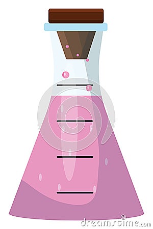 Purple flask bottle, icon Vector Illustration