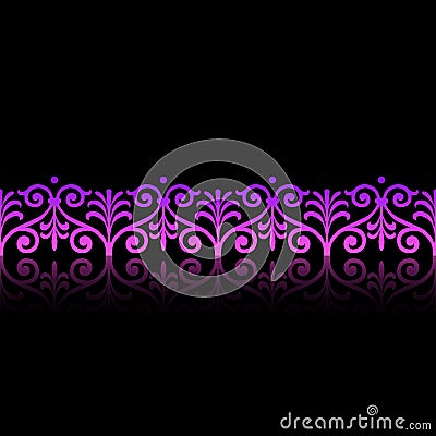Purple floral frame Vector Illustration