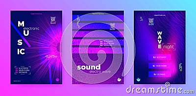 Purple Flow Music. Dj Party. Pink Music Vector Illustration