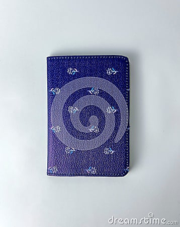 Purple flower passport front cover Stock Photo