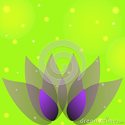 Purple flower with petals on a natural background Vector Illustration