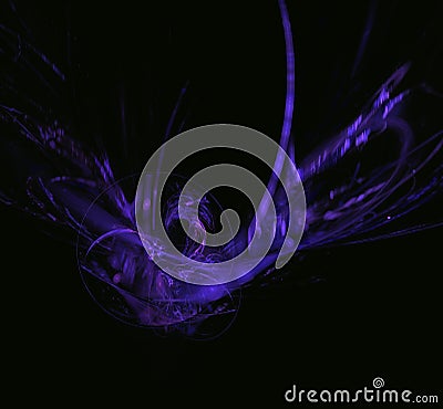Purple fractal circle sphere. Fantasy fractal texture. Digital art. 3D rendering. Computer generated image. Stock Photo