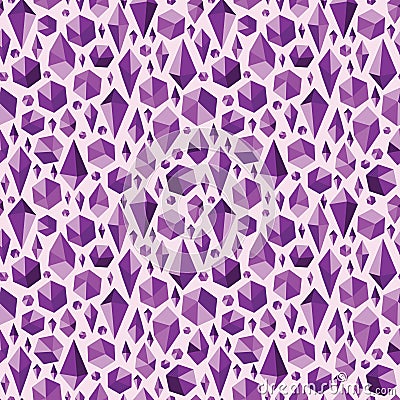 Purple geometric jewel shapes seamless pattern Vector Illustration