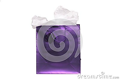 Purple Gift Bag Stock Photo